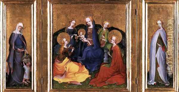 Triptych Madonna and Child with Saints Oil Painting - German Unknown Masters
