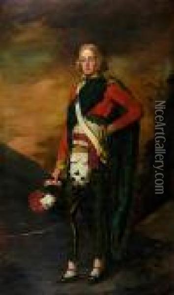 A Portrait Of John Sinclair Of Ulster, Standing Full Length, In Scottish Uniform Oil Painting - Sir Henry Raeburn