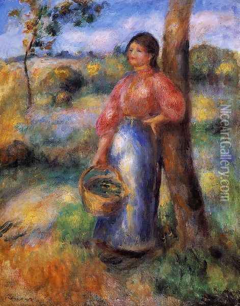 The Shepherdess Oil Painting - Pierre Auguste Renoir