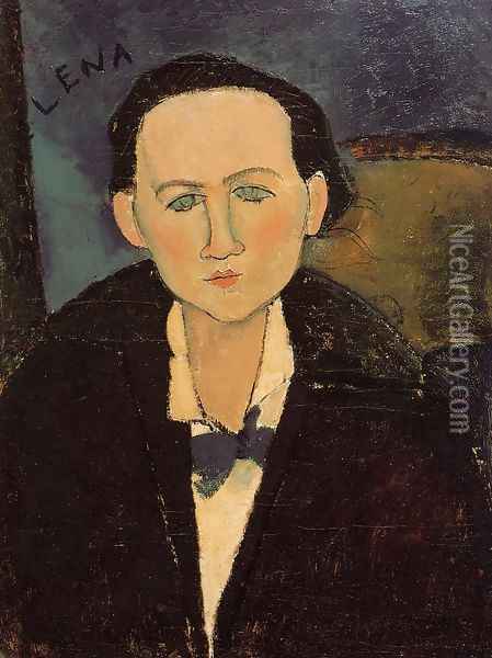 Portrait of Elena Pavlowski I Oil Painting - Amedeo Modigliani