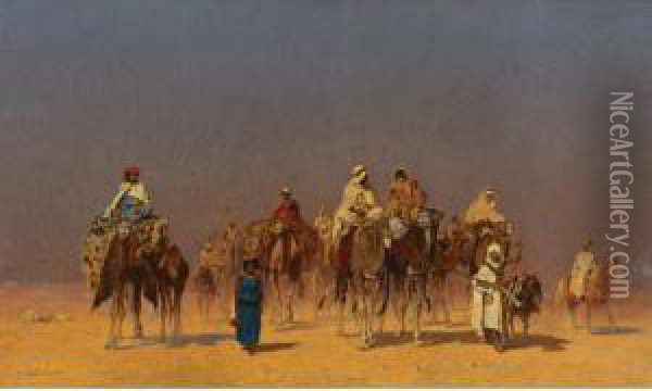 Desert Caravan Oil Painting - Edmund Berninger
