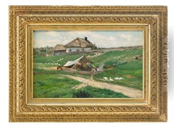 Ukrainian Summer Landscape Oil Painting - Konstantin Yakovlevich Kryzhitsky