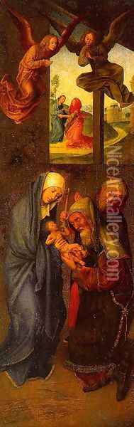 Circumcision (inner-left wing of the Adoration of the Magi triptych) Oil Painting - Follower of Hugo van der Goes