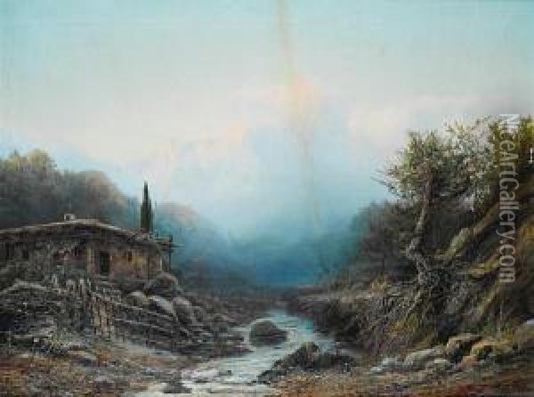 Caucasian Morning Oil Painting - Mikhail Nikolaevich Protopopov