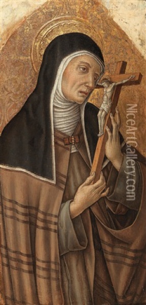 Saint Clare Oil Painting - Vittorio Crivelli
