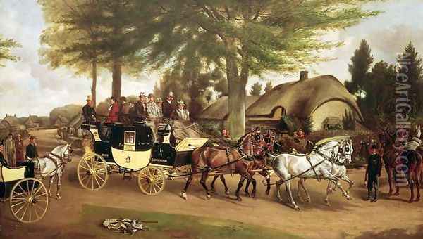The Bath and Devizes Coach, 1892 Oil Painting - John Alfred Wheeler