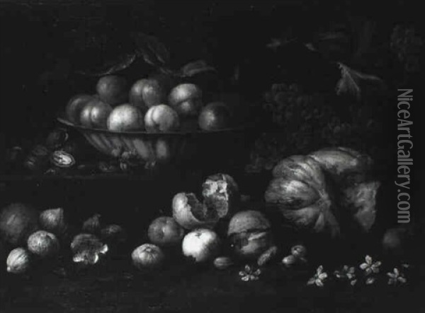 Nature Morte Aux Grenades Figues Et Divers Fruits Oil Painting - Abraham Brueghel