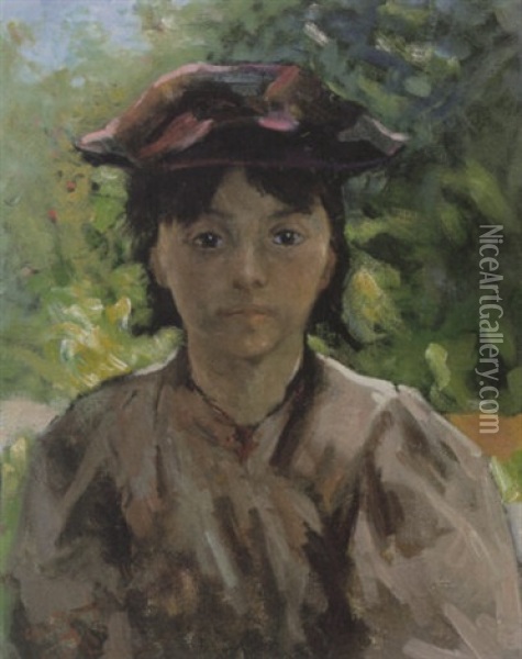 Portret Van Een Meisje Oil Painting - Otto Willem Albertus Roelofs