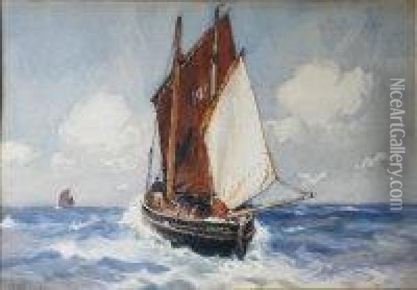 Penzance Fishing Boat Oil Painting - Ernst Dade