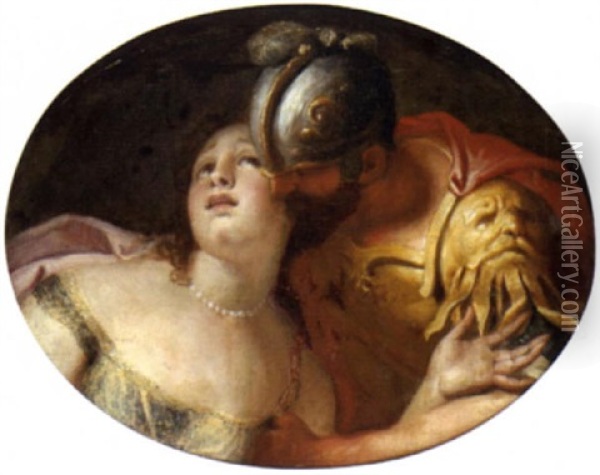 Tarquinius Und Lucrezia, Ein Supraportengemalde Oil Painting - Johann Rudolf Byss