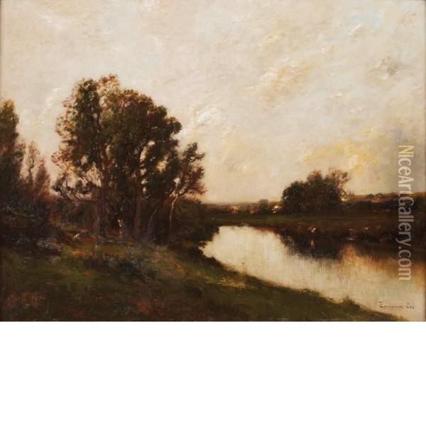 Landscape At Dusk Oil Painting - Edward B. Gay