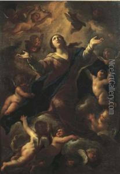 Assunzione Della Vergine Oil Painting - Stefano Magnasco