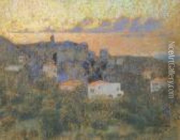Une Vue A Bordighera Oil Painting - Emile Claus