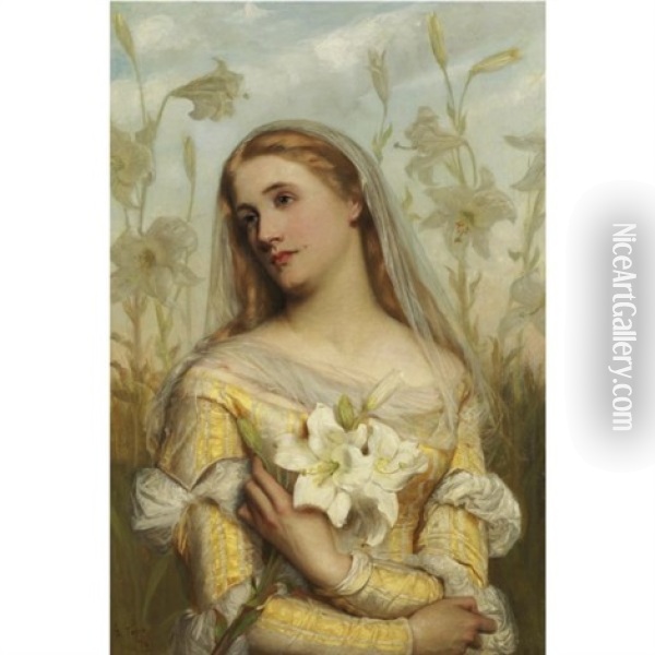 Lilies Oil Painting - Gustav Pope
