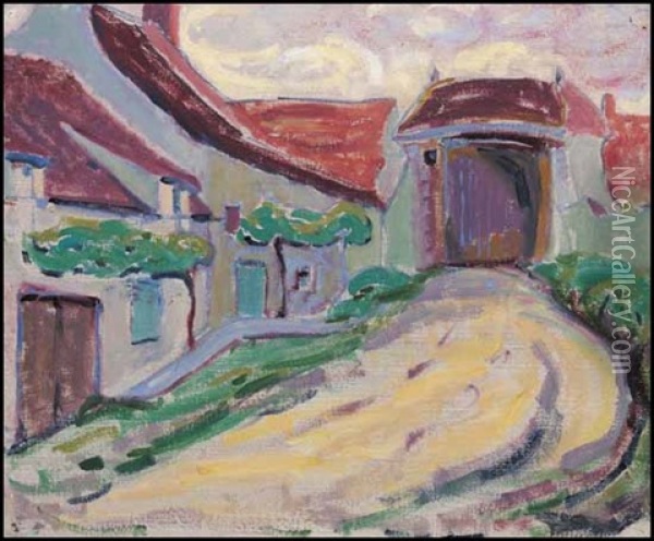 Village Track, Brittany Oil Painting - Emily Carr