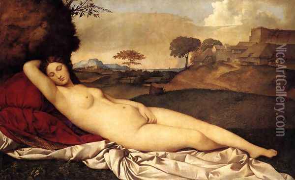 Sleeping Venus c. 1510 Oil Painting - Giorgione