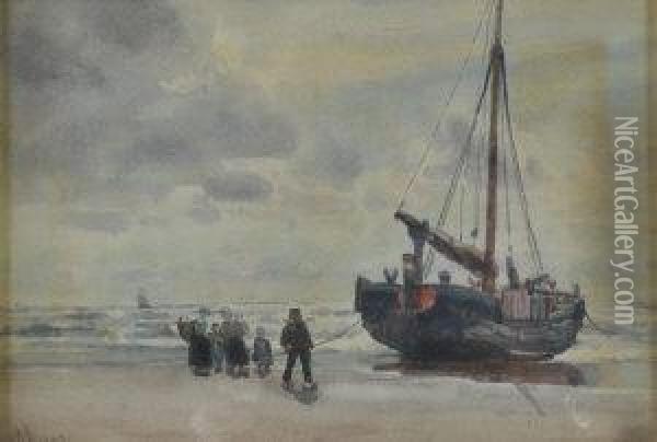 On The East Coast Oil Painting - Alexander Brownlie Docharty