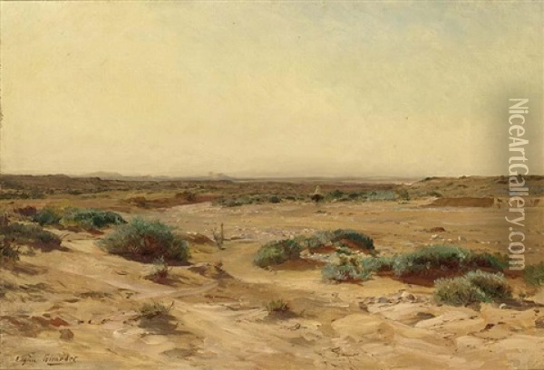 In The Desert Oil Painting - Eugene Alexis Girardet