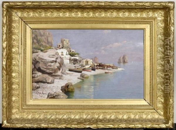 Kustenlandschaft In Capri Oil Painting - Angelo Della Mura