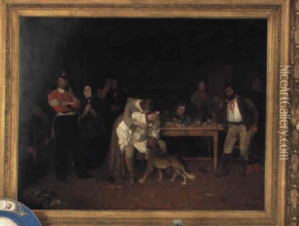 A Tavern Scene Oil Painting - William Powell Frith