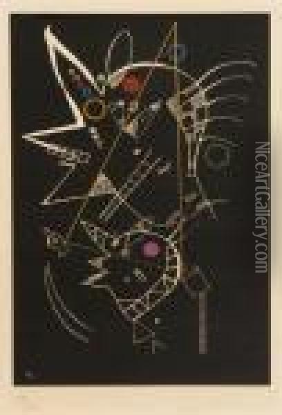 Black Abstraction Oil Painting - Wassily Kandinsky
