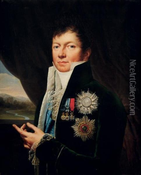 Portrait De Son Excellence Le Comte D'arjuzon, Pair De France Oil Painting - Louis Andre G. Bouchet