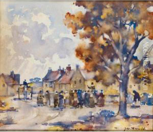 The Country Auction Oil Painting - James Watterston Herald