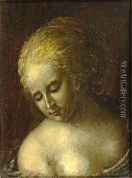 Jeune Femme En Buste Oil Painting - Pietro della Vecchia