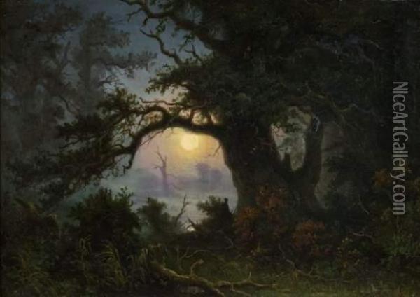 Lune Oil Painting - Knud Andreassen Baade