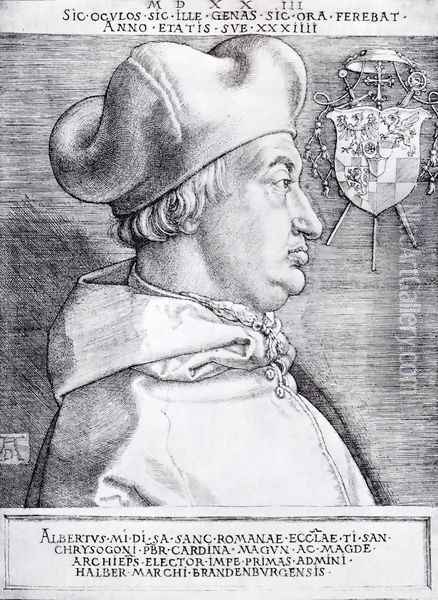 Cardinal Albrecht Of Brandenburg (or The Great Cardinal) Oil Painting - Albrecht Durer