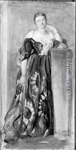 The Hon. Mrs Percy Wyndham, sketch for the life size portrait Oil Painting - George Frederick Watts