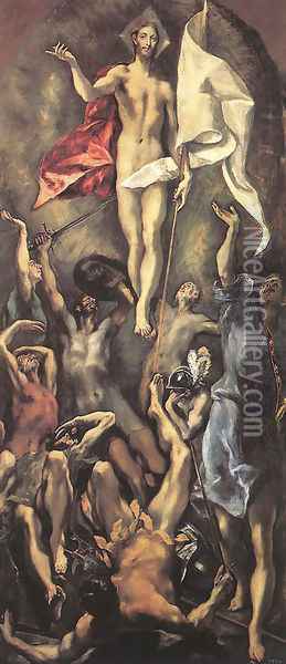 The Resurrection Oil Painting - El Greco (Domenikos Theotokopoulos)