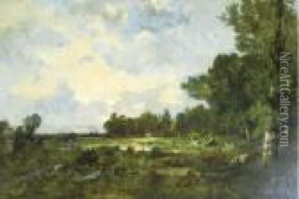 Gathering Faggots, Fontainebleau Oil Painting - Narcisse-Virgile D Az De La Pena