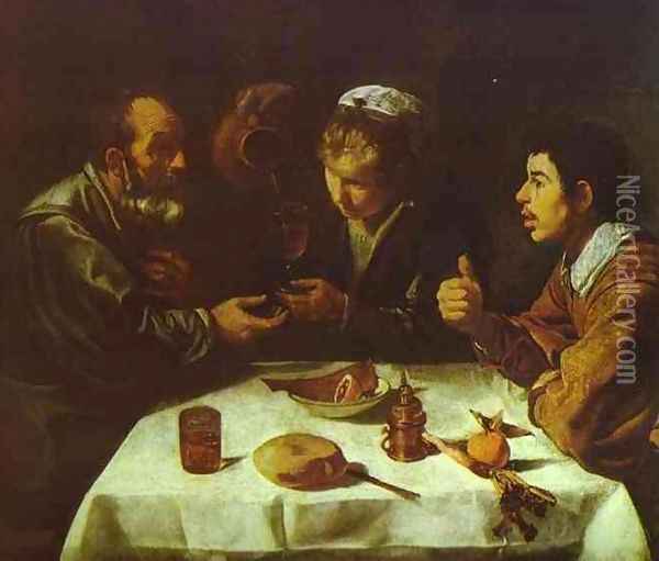 Peasants' Dinner Oil Painting - Diego Rodriguez de Silva y Velazquez
