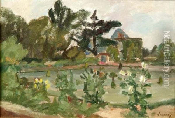 Parc Du Peintre A Mantes Oil Painting - Abel Louis Alphonse Lauvray