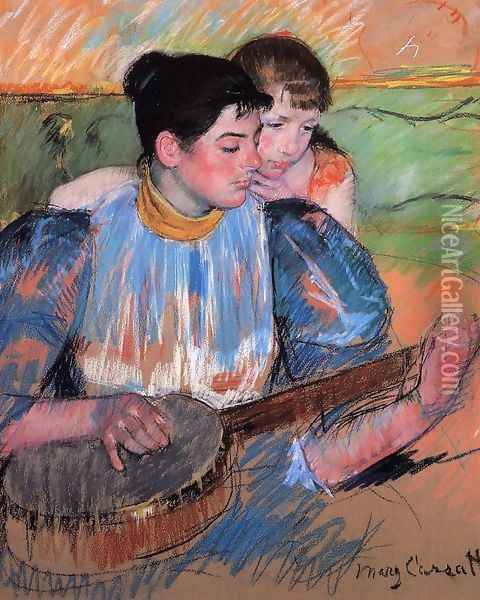 The Banjo Lesson Oil Painting - Mary Cassatt