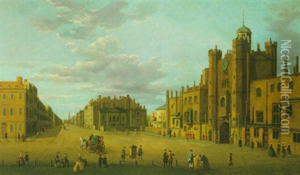 View Of St. James' Palace And Pall Mall Oil Painting - John Paul