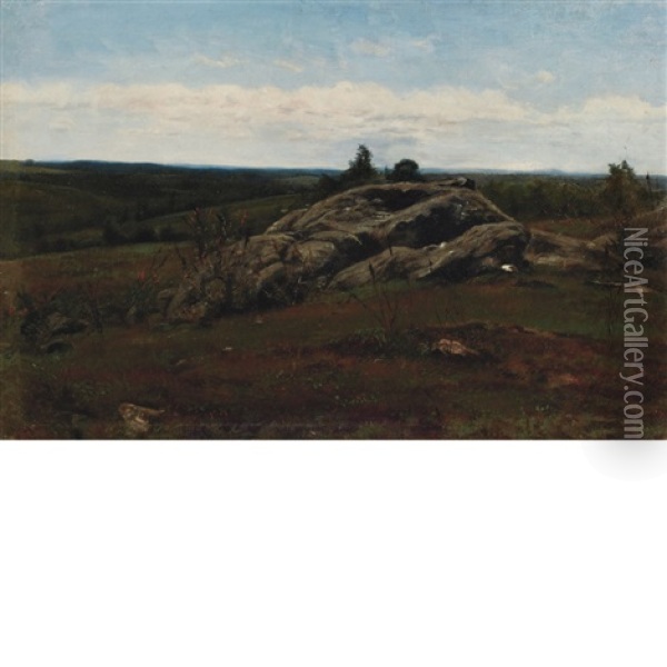 Landscape With Rocks Oil Painting - James McDougal Hart