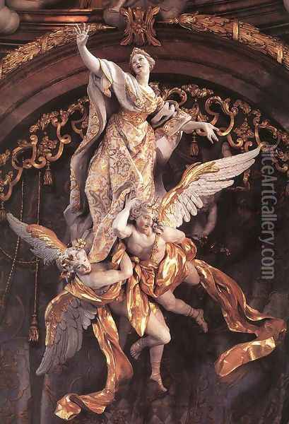 Assumption of the Virgin (detail) Oil Painting - Egid Quirin Asam