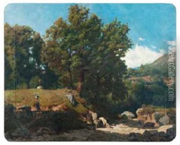 Paysage Oil Painting - Diodore Rahoult