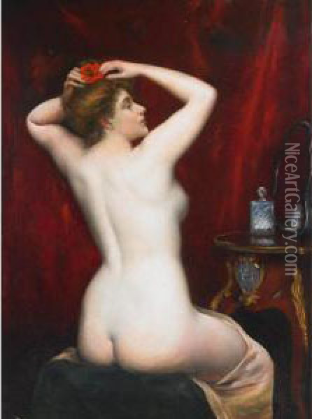 Nude In Her Boudoir Oil Painting - Francois Edouard Picot