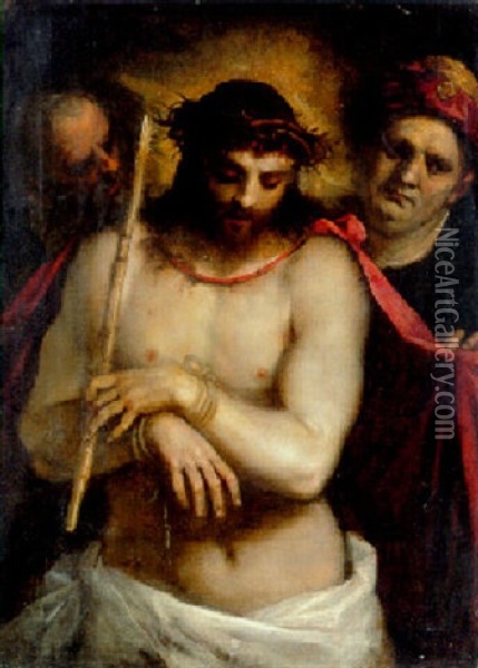 Christ Shown To The People Oil Painting - Jacopo Palma il Giovane