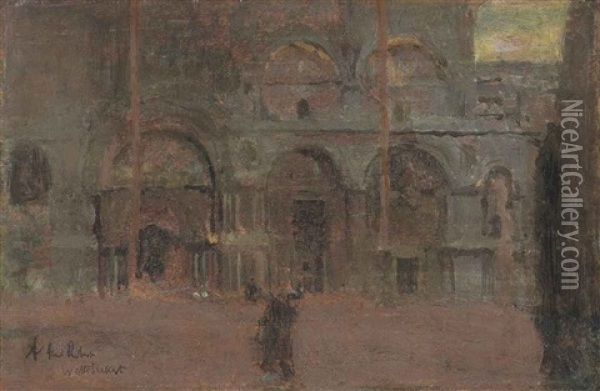 The Facade Of St. Mark's, Venice Oil Painting - Walter Sickert