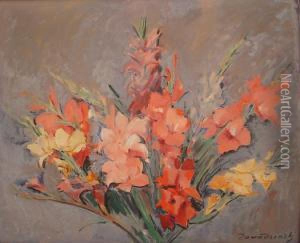 Bouquet De Glaieuls Oil Painting - Czeslaw Zawadzinski