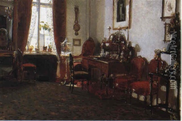 Interior Scenes Oil Painting - Erik Ludwig Henningsen