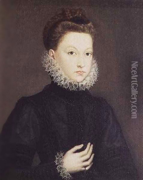 Infanta Isabella Clara Eugenia (1566-1633), daughter of Philip II of Spain (1527-98) and Isabella of Valois (1545-68) Oil Painting - Sofonisba Anguissola