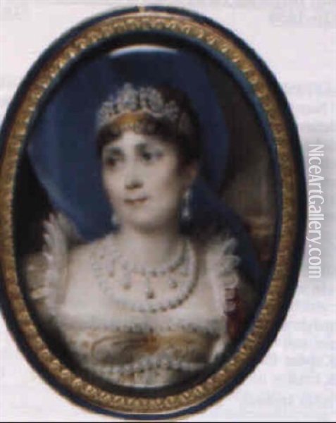 Brustbild Der Josephine Bonaparte Als Kaiserin Oil Painting - Jean-Baptiste Isabey