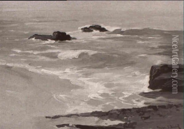Coastal Scene Oil Painting - Franz Arthur Bischoff