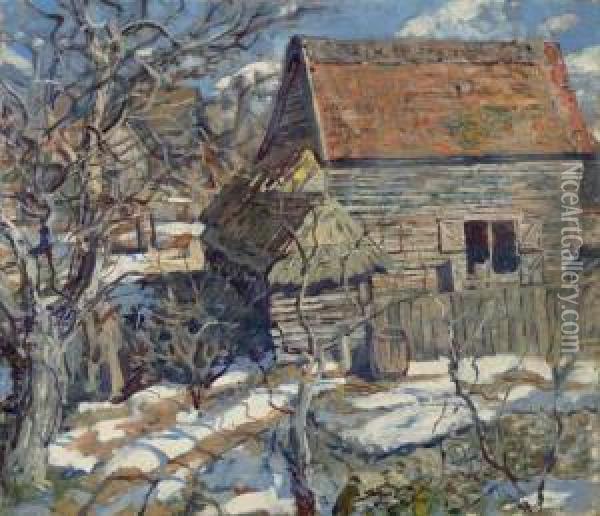 The Old Barn Oil Painting - Walter Elmer Schofield