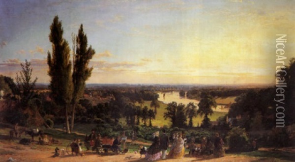 Richmond Hill In The Summer Oil Painting - Jasper Francis Cropsey